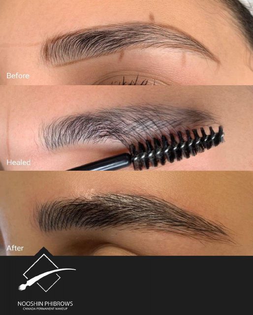 How look natural and beautiful eyebrow without makeup with Microblading technique