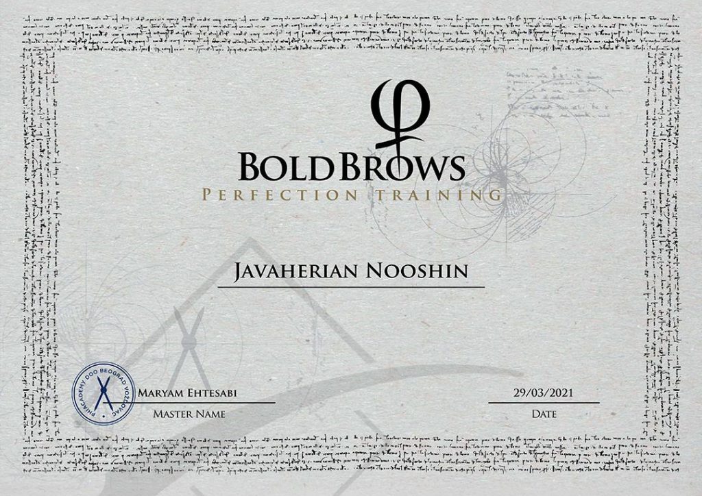 Nooshin's Perfection Training Certificat