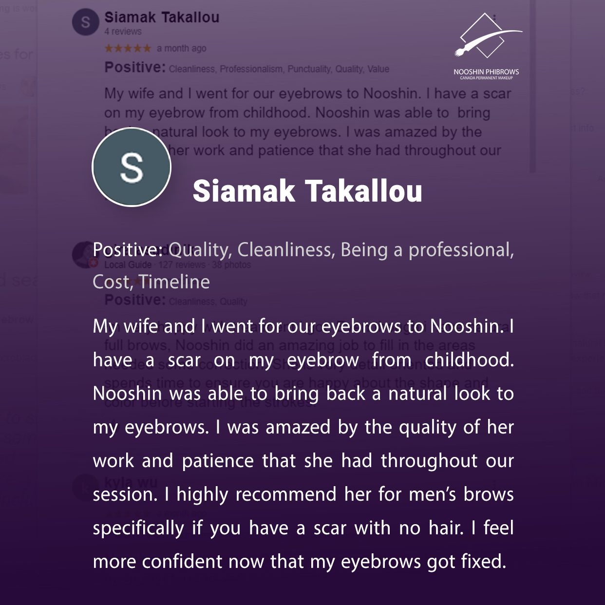 Customer Satisfaction Siamak Takallou | Canada Makeup | Brow | 03 4 1 | Canada Makeup | NOOSHIN JAVAHERIAN
