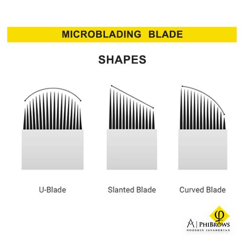 Shapes of blades of microblading